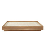 Walnut Oak Wood Floating Bed Base King - Furniture > Bedroom > Beds & Bed Frames