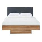Walnut Oak Wood Floating Bed Frame Queen - Furniture > Bedroom > Beds & Bed Frames
