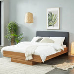 Walnut Oak Wood Floating Bed Frame Queen - Furniture > Bedroom > Beds & Bed Frames