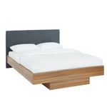 Walnut Oak Wood Floating Bed Frame Queen - Furniture > Bedroom > Beds & Bed Frames