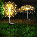 Warm White Fireworks 150 LED Fairy String Lights Starburst Solar Xmas Garden Night Lamp Hot NEW - Home & Garden >