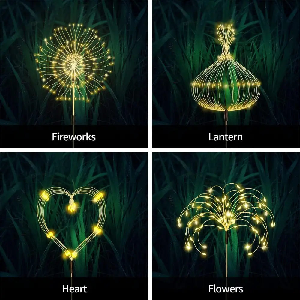 Warm White Fireworks 180 LED Fairy String Lights Starburst Solar Xmas Garden Night Lamp Hot NEW - Home & Garden >