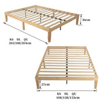 Warm Wooden Natural Bed Base Frame – King Single - Furniture > Bedroom