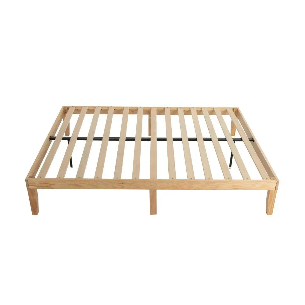Warm Wooden Natural Bed Base Frame – Queen - Furniture > Bedroom > Beds & Bed Frames