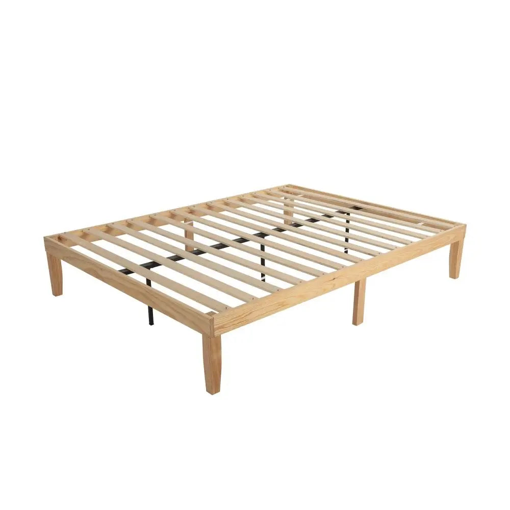 Warm Wooden Natural Bed Base Frame – Queen - Furniture > Bedroom > Beds & Bed Frames