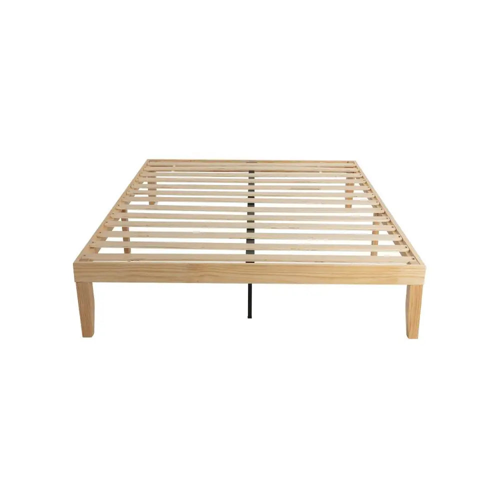 Warm Wooden Natural Bed Base Frame – Queen - Furniture > Bedroom > Beds & Bed Frames