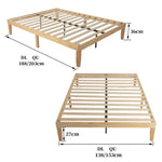 Warm Wooden Natural Bed Base Frame – Queen - Furniture > Bedroom > Beds & Bed Frames