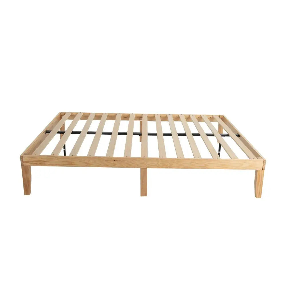 Warm Wooden Natural Bed Base Frame – Queen - Furniture > Bedroom > Beds & Bed Frames