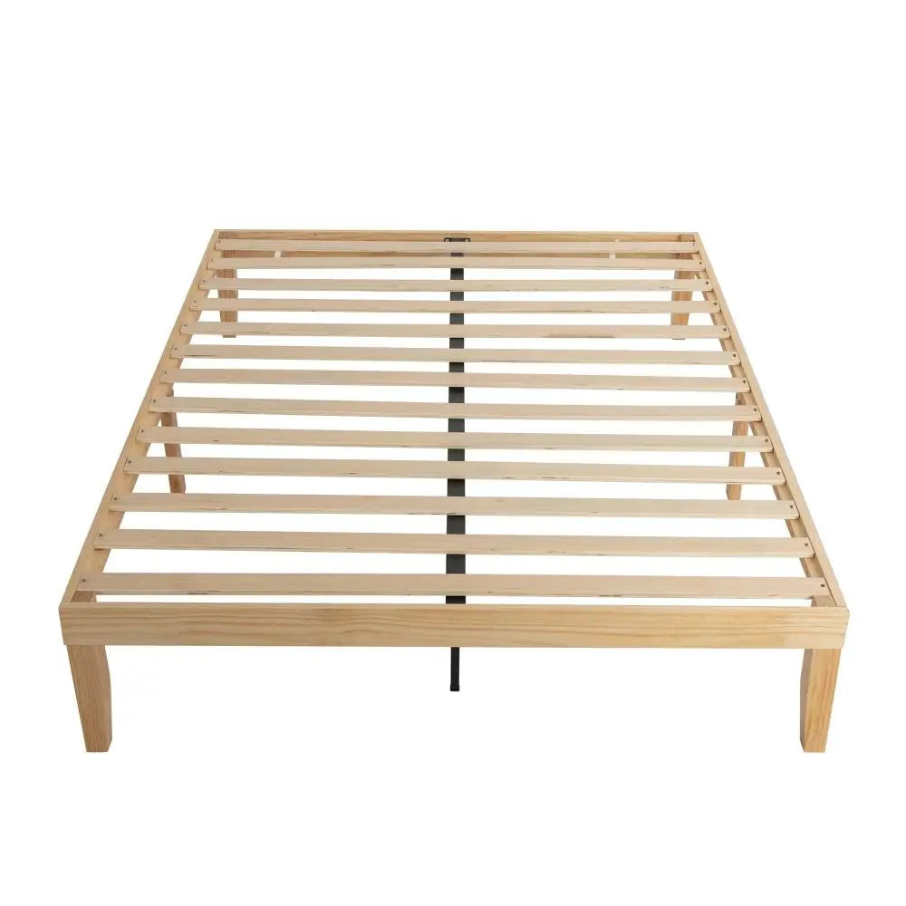Warm Wooden Natural Bed Base Frame – Queen - Furniture > Bedroom > Beds & Bed Frames