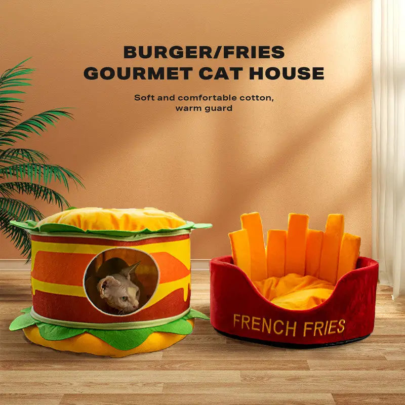 Washable Fries Pet Dog Cat Ded Calming Bed Warm Soft - Pet Care > Dog Supplies > Dog Beds