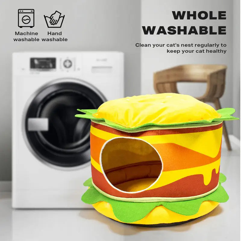 Washable Hamburger Pet Cat Dogs Bed - Pet Care > Cat Supplies > Cat Furniture