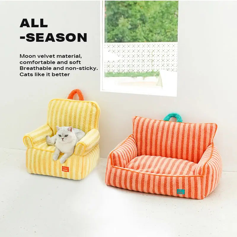 Washable Pet Cat Dog Puppy Sofa Plush Warm Couch Removable Cover Cat Bed Sofa - Pet Care > Dog Supplies > Dog Beds