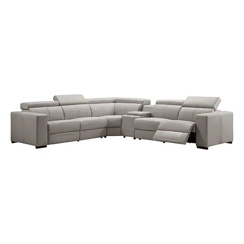 Washington Genuine Leather 6 Seater Corner Sofa With 2 Electric Recliners And Reversible Console - Furniture > Sofas >