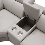 Washington Genuine Leather 6 Seater Corner Sofa With 2 Electric Recliners And Reversible Console - Furniture > Sofas >