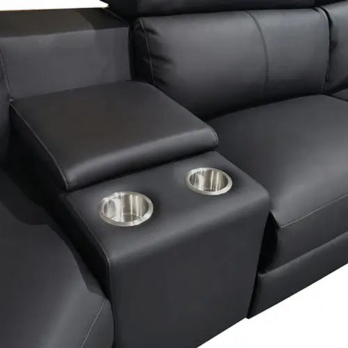 Washington Genuine Leather 6 Seater Corner Sofa With 2 Electric Recliners And Reversible Console - Furniture > Sofas >