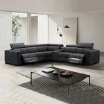 Washington Genuine Leather 6 Seater Corner Sofa With 2 Electric Recliners And Reversible Console - Furniture > Sofas >