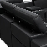 Washington Genuine Leather 6 Seater Corner Sofa With 2 Electric Recliners And Reversible Console - Furniture > Sofas >