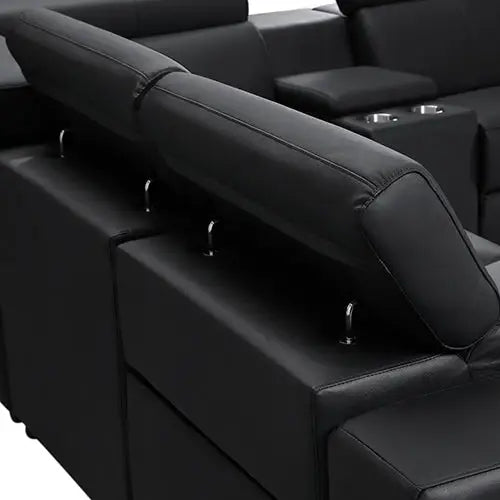 Washington Genuine Leather 6 Seater Corner Sofa With 2 Electric Recliners And Reversible Console - Furniture > Sofas >