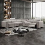 Washington Genuine Leather 6 Seater Corner Sofa With 2 Electric Recliners And Reversible Console - Furniture > Sofas >
