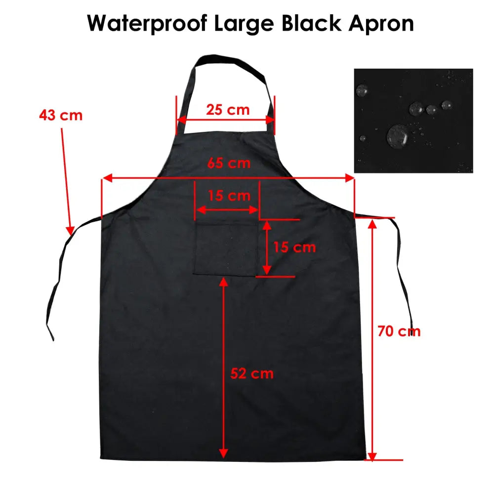 Waterproof Large Polyester Black Apron - Home & Garden > Kitchenware