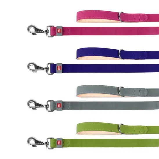Waudog Flat Leather Clip Leash 25MM GREEN 122CM - Pet Care > Dog Supplies > Dog Collars Leads & Harnesses