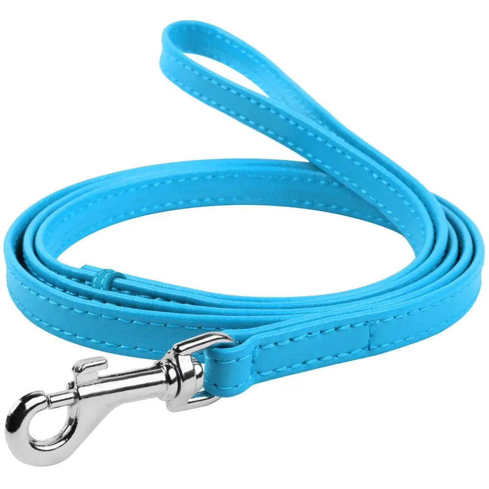 Waudog Leather Flat Clip Leash W25MM - L122CM BLUE - Pet Care > Dog Supplies > Dog Collars Leads & Harnesses