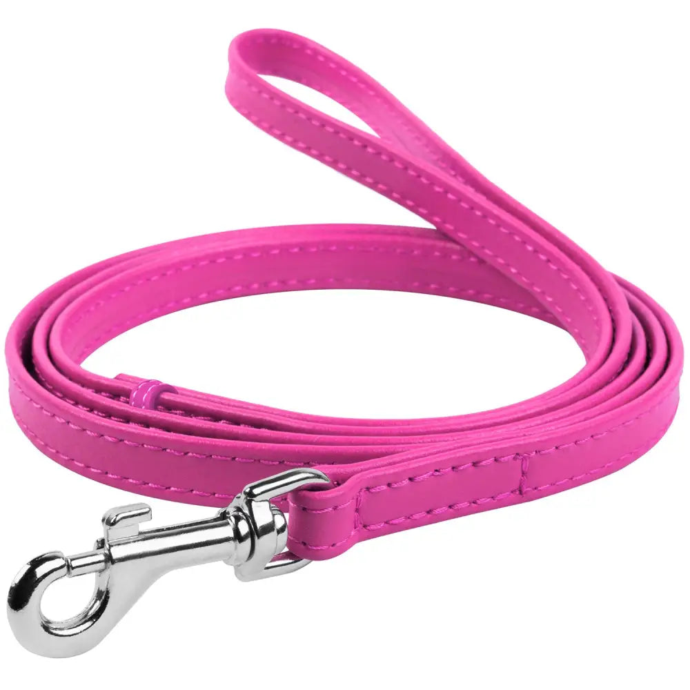 Waudog Leather Flat Clip Leash W25MM - L122CM PINK - Pet Care > Dog Supplies > Dog Collars Leads & Harnesses