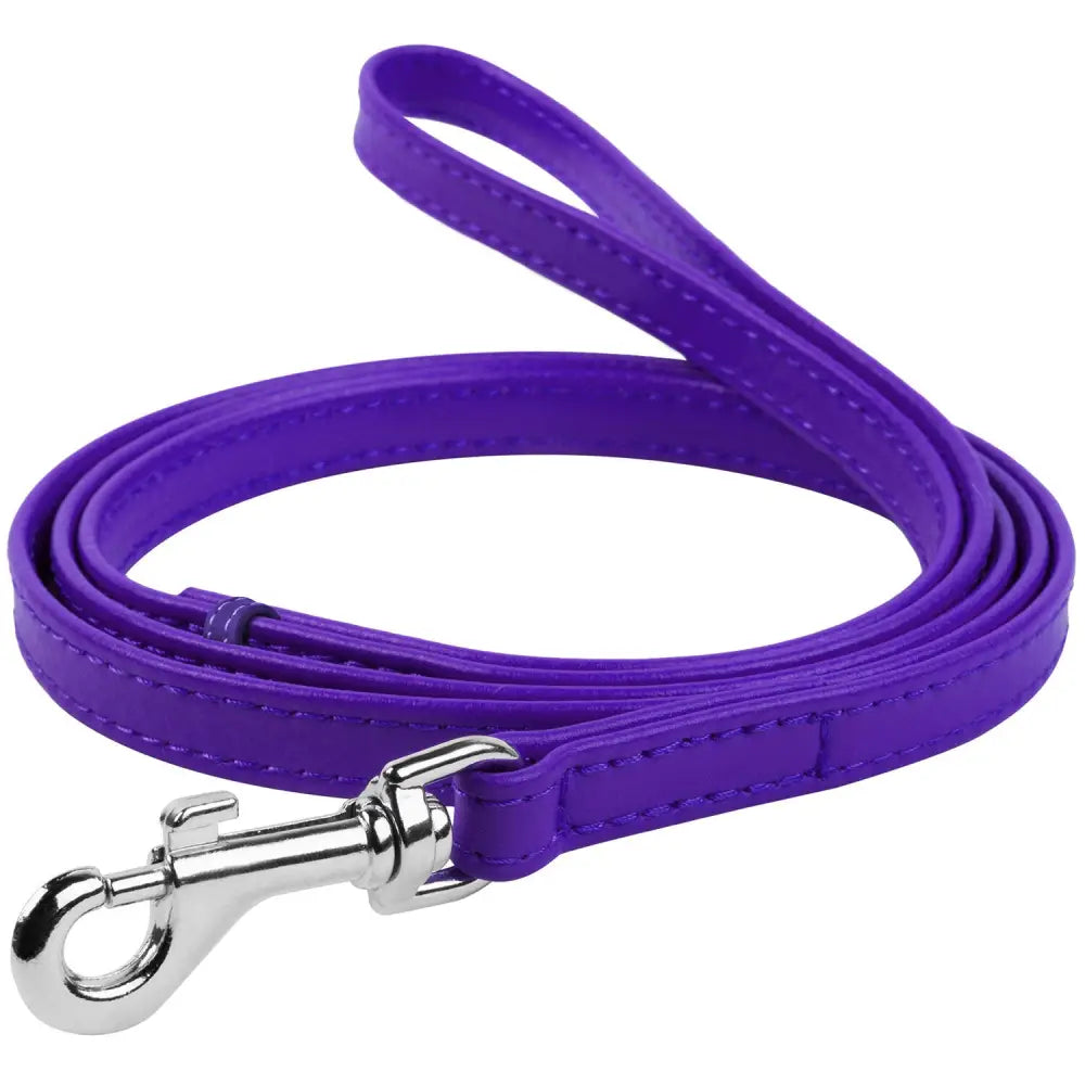 Waudog Leather Flat Clip Leash W25MM - L122CM PURPLE - Pet Care > Dog Supplies > Dog Collars Leads & Harnesses