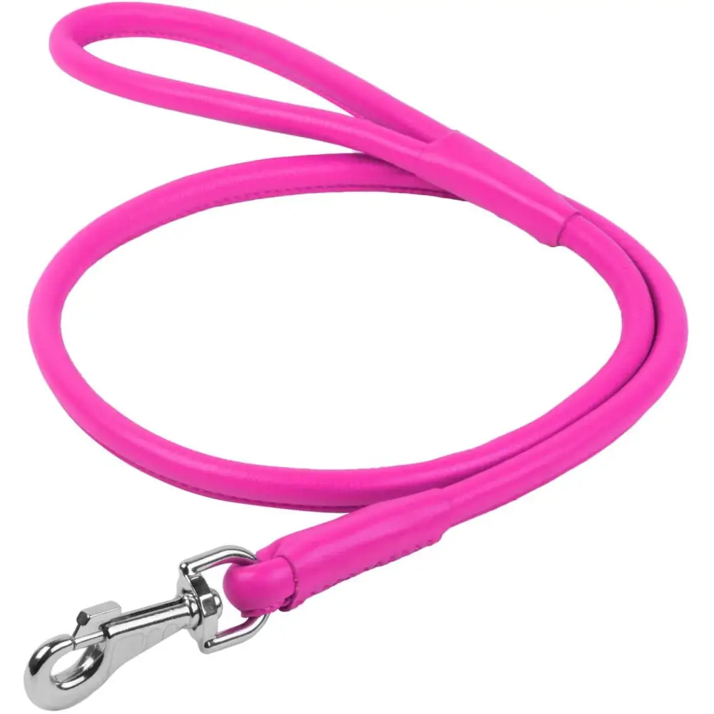 Waudog Leather Round Clip Leash W6MM - L183CM PINK - Pet Care > Dog Supplies > Dog Collars Leads & Harnesses