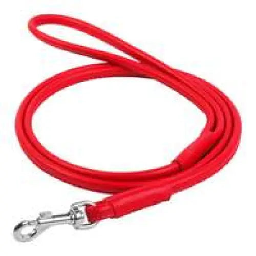 Waudog Leather Round Clip Leash W6MM - L183CM RED - Pet Care > Dog Supplies > Dog Collars Leads & Harnesses