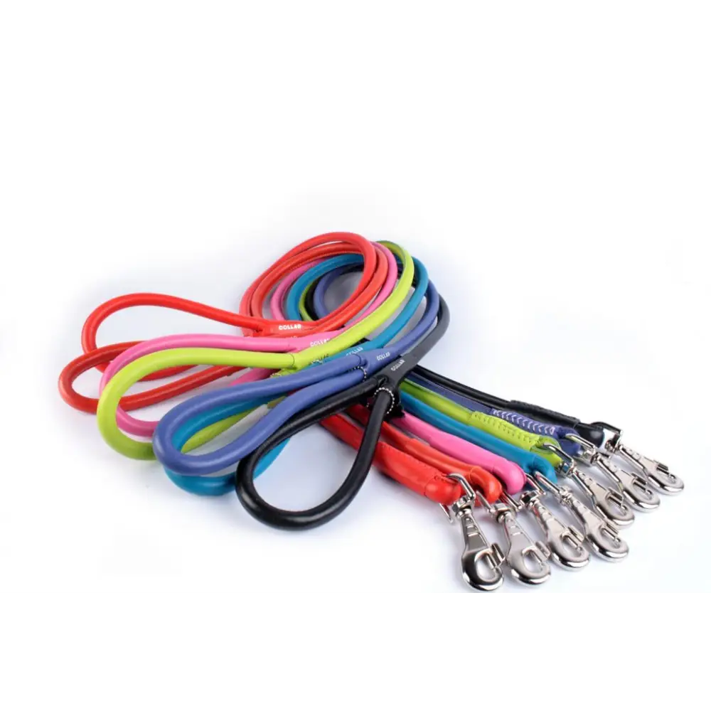 Waudog Leather Round Clip Leash W6MM - L183CM RED - Pet Care > Dog Supplies > Dog Collars Leads & Harnesses