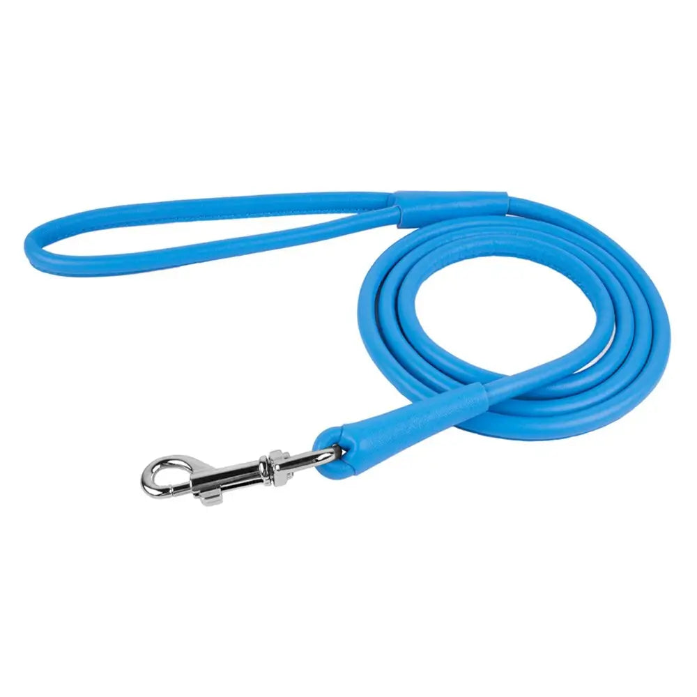 Waudog Leather Round Clip Leash W8MM - L183CM BLUE - Pet Care > Dog Supplies > Dog Collars Leads & Harnesses