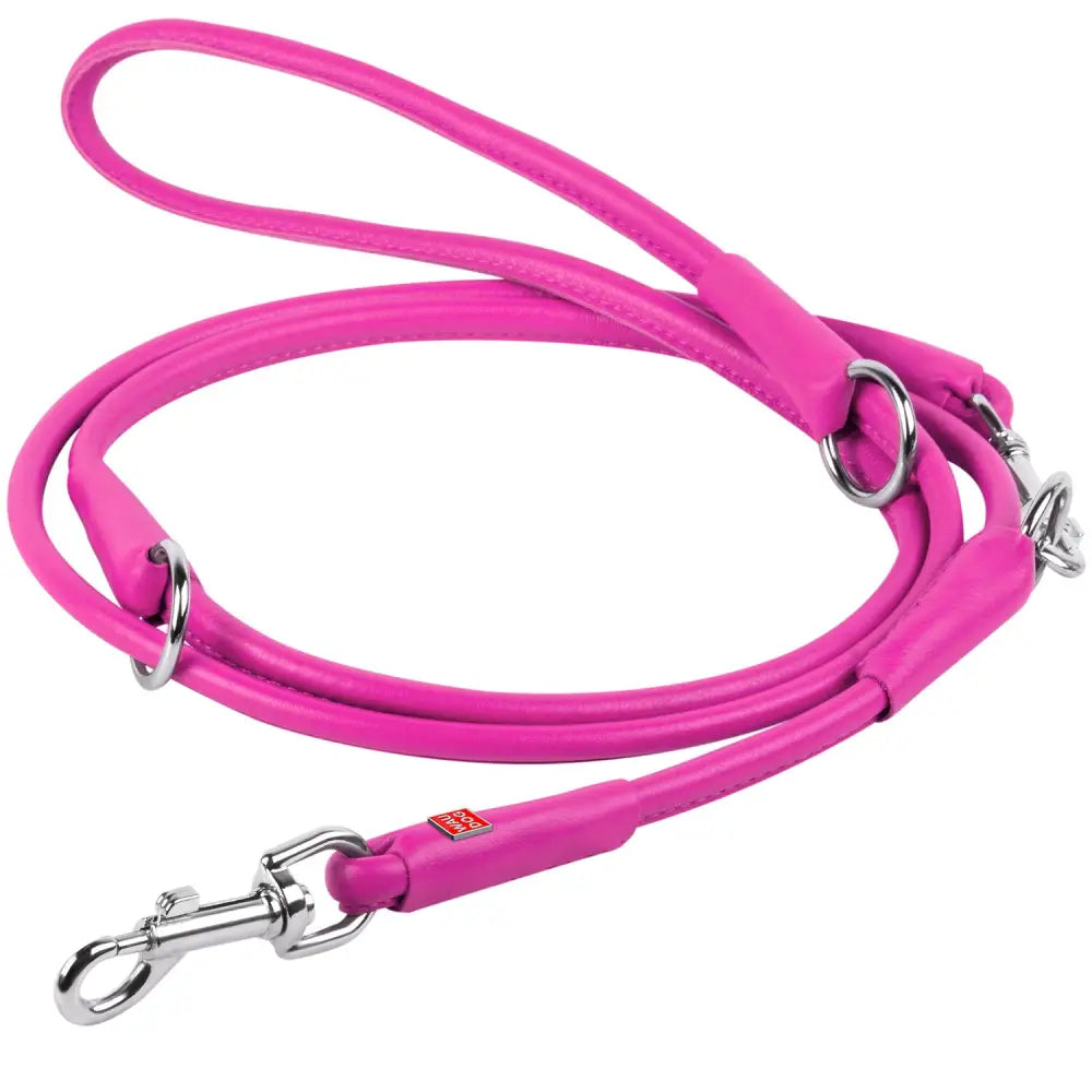 Waudog Pink Leather Round Adjustable Clip Leash W10MM-L183CM - Pet Care > Dog Supplies > Dog Collars Leads & Harnesses