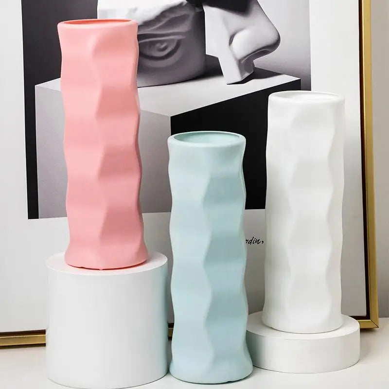 Wave Drop-proof Imitation Porcelain Vase - Simple Home Decor - Green - Home & Garden > Decor > Vases & Table Decor
