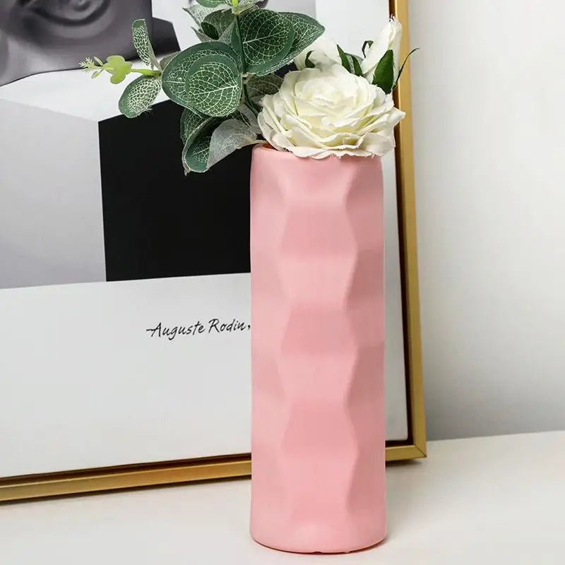 Wave Drop-proof Imitation Porcelain Vase - Simple Home Decor - Pink - Home & Garden > Decor > Vases & Table Decor