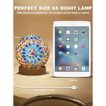 Wavy Blue Handmade Mosaic Glass Lamp - Vibrant Decorative Table Light - Home & Garden > Lighting > Night Lights &