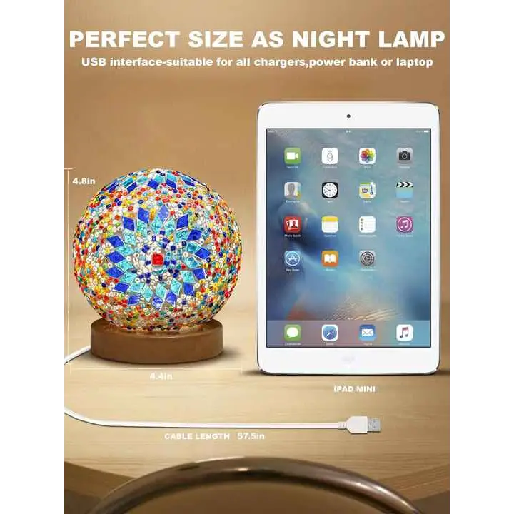 Wavy Orange Handmade Mosaic Glass Lamp - Vibrant Decorative Table Light - Home & Garden > Lighting > Night Lights &