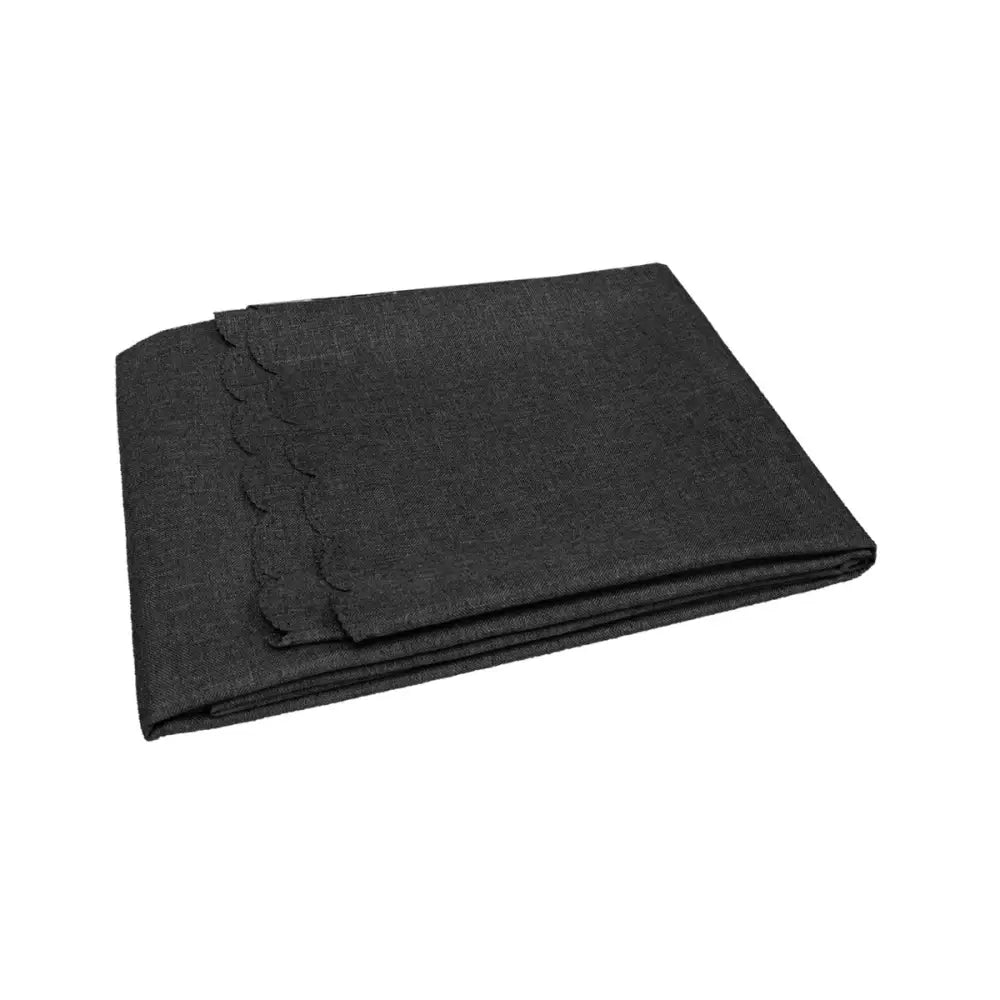 Waylon Damask Permanent Press Polyester Tablecloth 135 x 180cm Black - Home & Garden > Kitchenware