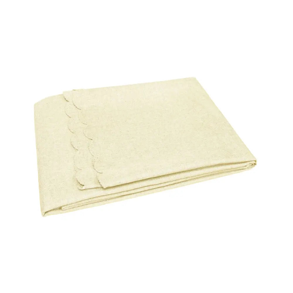 Waylon Damask Permanent Press Polyester Tablecloth 135 x 180cm Cream - Home & Garden > Kitchenware