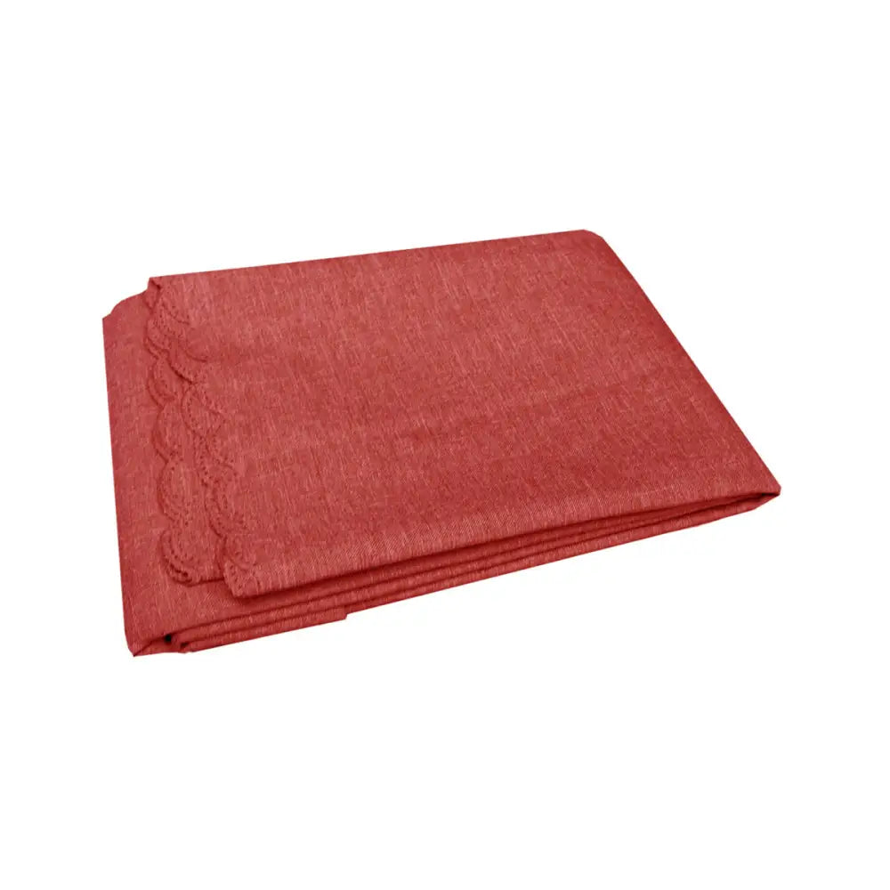Waylon Damask Permanent Press Polyester Tablecloth 135 x 180cm Red - Home & Garden > Kitchenware
