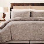 Weaves Coffee Easy Care Quilt Cover Set Double - Home & Garden > Bedding
