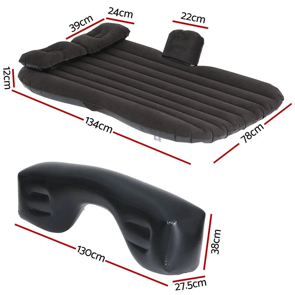 Weisshorn Car Mattress 134x78 Inflatable SUV Back Seat Camping Bed Black - Furniture > Mattresses