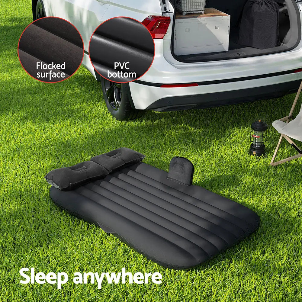 Weisshorn Car Mattress 134x78 Inflatable SUV Back Seat Camping Bed Black - Furniture > Mattresses