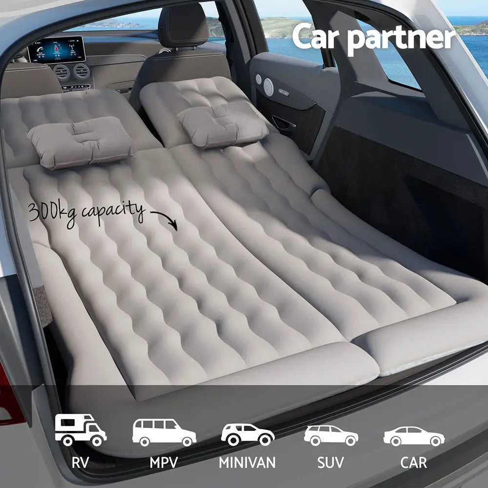 Weisshorn Car Mattress 175x130 Inflatable SUV Back Seat Camping Bed Grey - Furniture > Mattresses