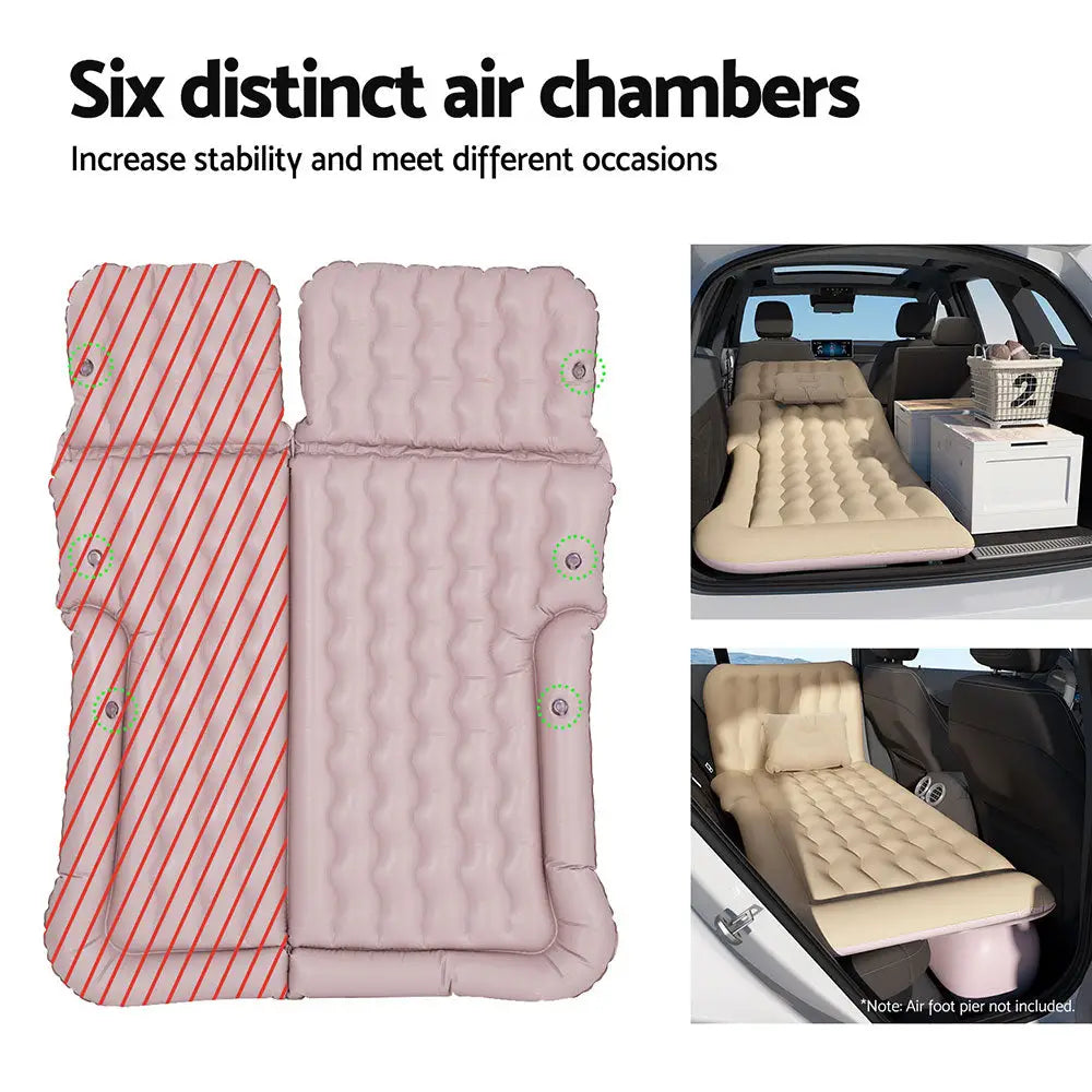 Weisshorn Car Mattress 175x130 Inflatable SUV Back Seat Camping Bed Beige - Furniture > Mattresses