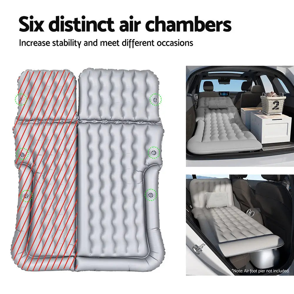 Weisshorn Car Mattress 175x130 Inflatable SUV Back Seat Camping Bed Grey - Furniture > Mattresses