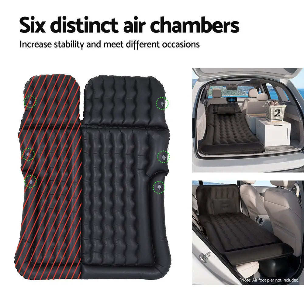 Weisshorn Car Mattress 175x130 Inflatable SUV Back Seat Camping Bed Black - Furniture > Mattresses