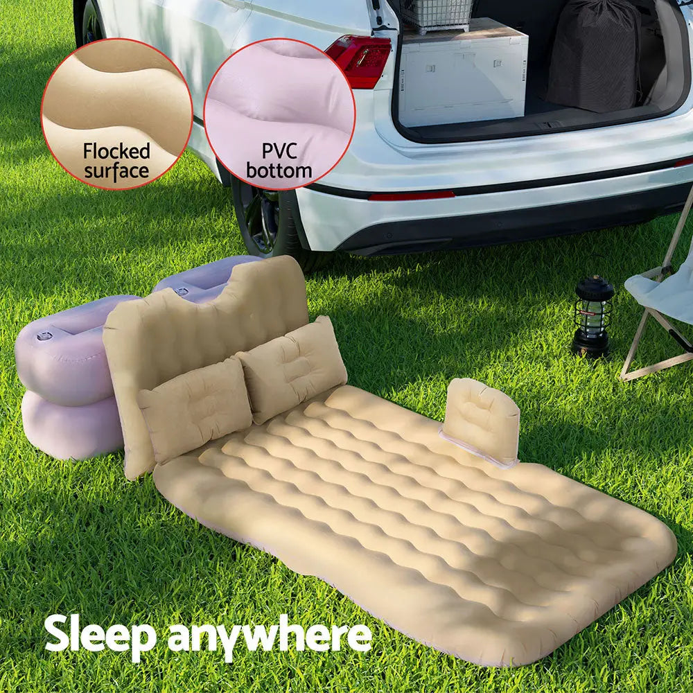 Weisshorn Car Mattress 176x80 Inflatable SUV Back Seat Camping Bed Beige - Furniture > Mattresses