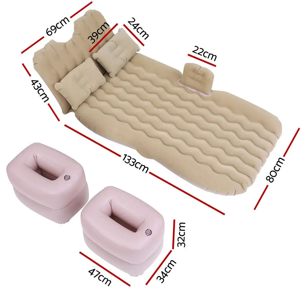 Weisshorn Car Mattress 176x80 Inflatable SUV Back Seat Camping Bed Beige - Furniture > Mattresses