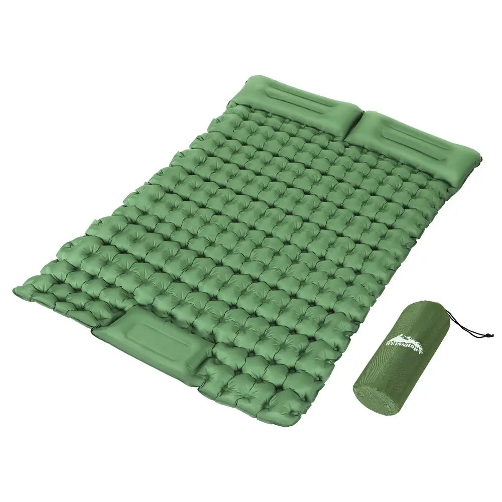 Weisshorn Self Inflating Mattress Camping Sleeping Mat Air Bed Pad Double Pillow - Home & Garden > Inflatable Mattress